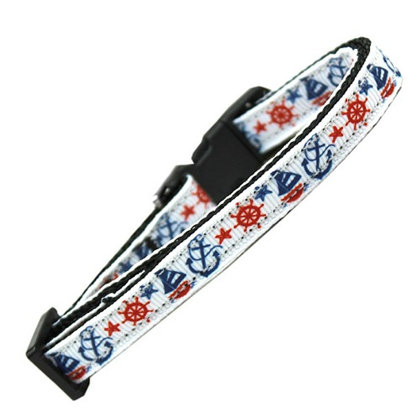 Anchors Away Nylon Ribbon Dog & Cat Collar image