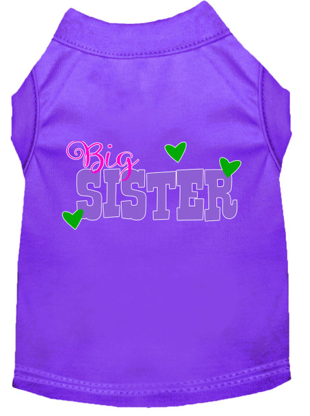 Big Sister Screen Print Dog Shirt - Purple