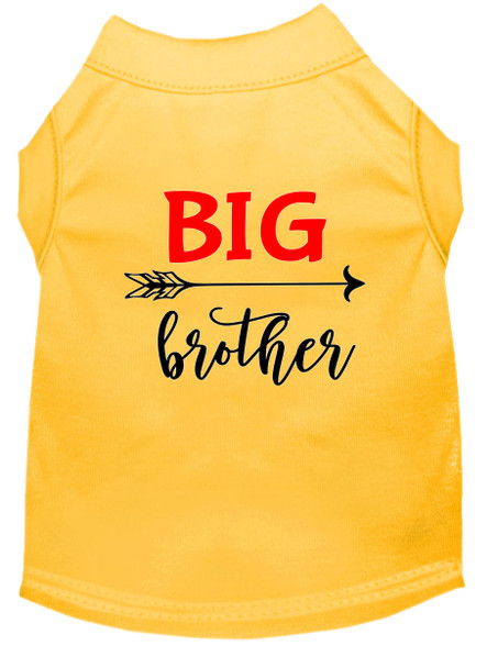 Big Brother Screen Print Dog Shirt - Yellow