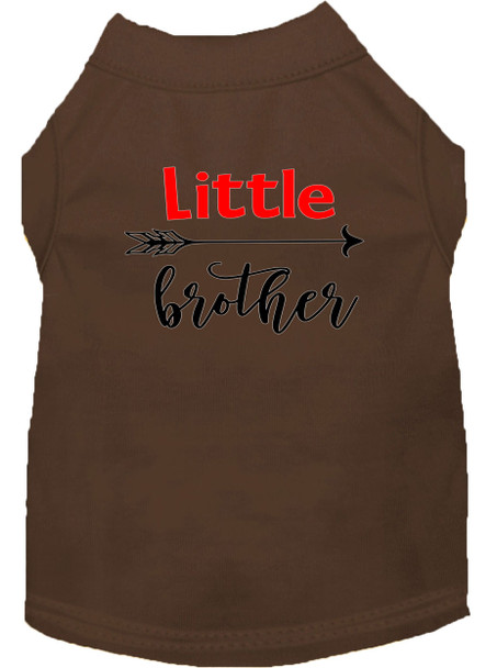 Little Brother Screen Print Dog Shirt - Brown