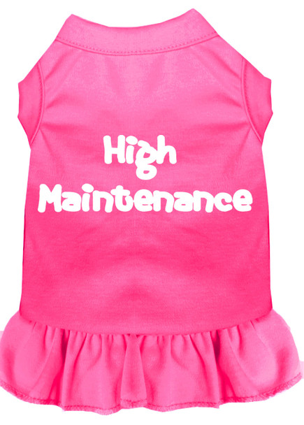 High Maintenance Screen Print Dress - Bright Pink