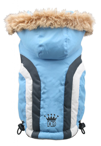 Swiss Alpine Dog Ski Vest Jacket - Blue / Detachable Hood