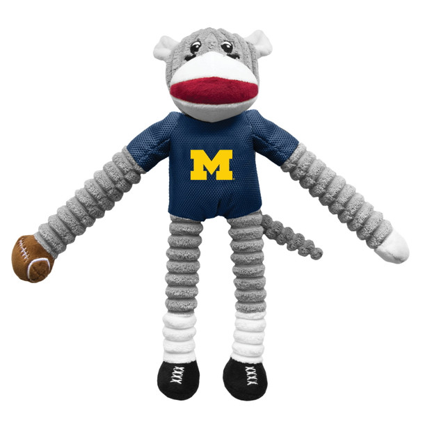 Michigan Wolverines Sock Monkey Pet Toy