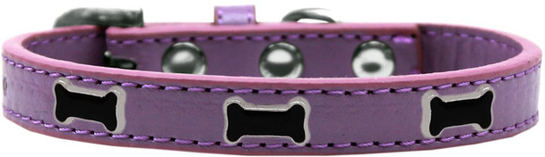 Black Bone Widget Dog Collar - Lavender