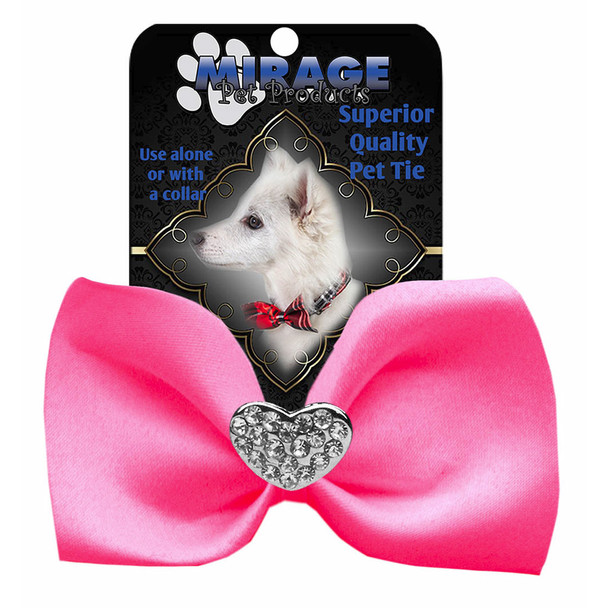 Crystal Heart Widget Pet Dog Bow Tie - 13 Colors