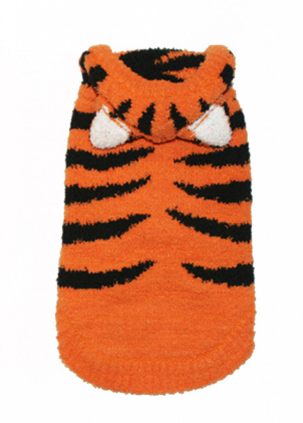 Chenille Tiger Hoodie Dog Sweater