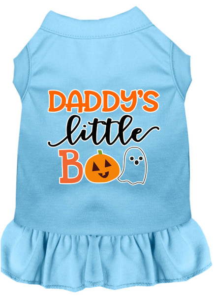 Daddy's Little Boo Screen Print Dog Dress - Baby Blue