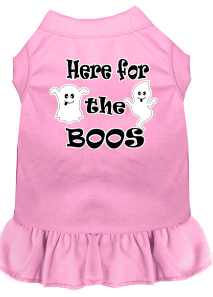 Here For The Boos Screen Print Dog Dress - Light Pink