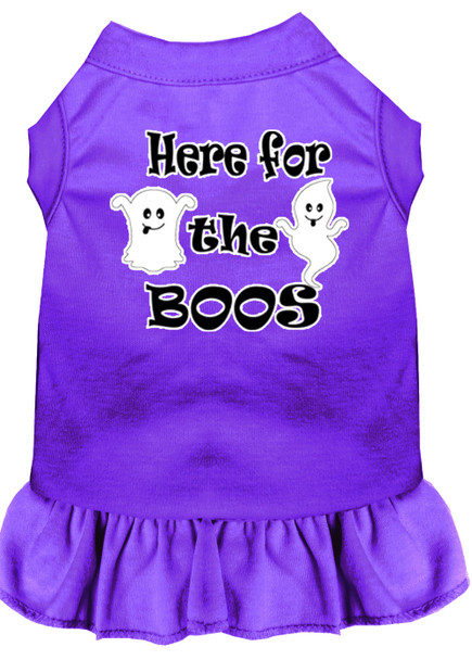 Here For The Boos Screen Print Dog Dress - Purple