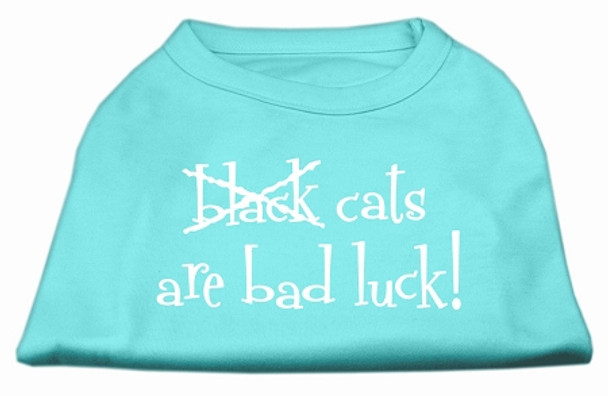 Black Cats Are Bad Luck Screen Print Shirt  - Aqua