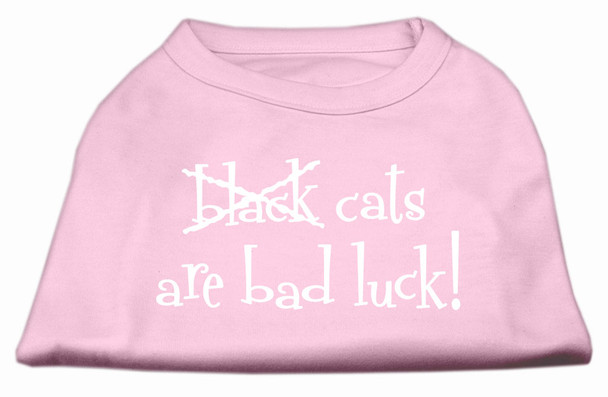 Black Cats Are Bad Luck Screen Print Shirt - Light Pink