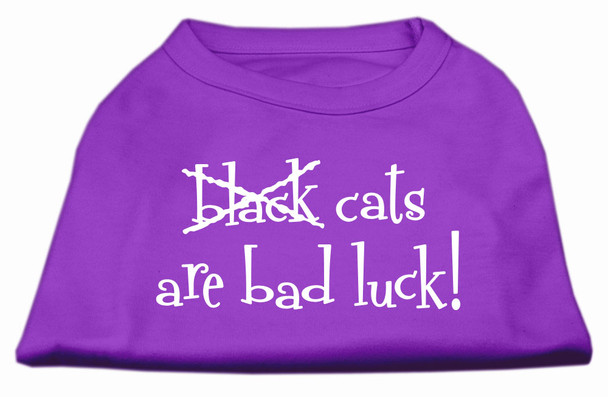 Black Cats Are Bad Luck Screen Print Shirt - Purple