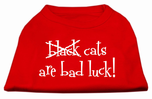 Black Cats Are Bad Luck Screen Print Shirt - Red