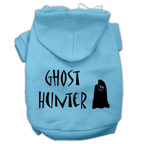 Ghost Hunter Screen Print Pet Hoodies - Baby Blue With Black Lettering