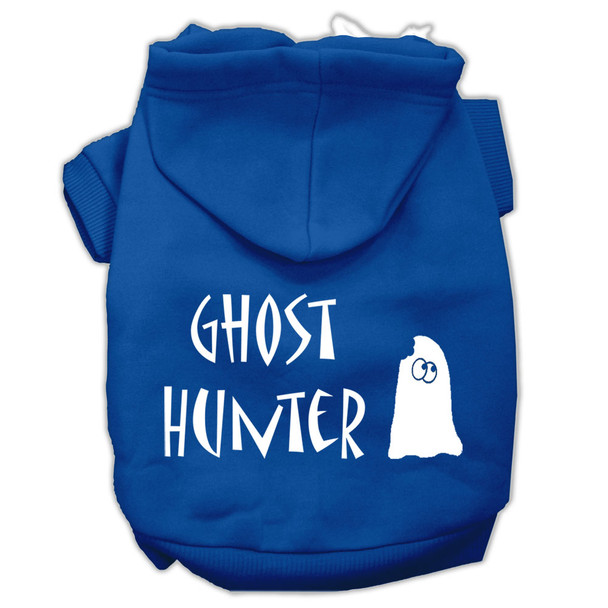 Ghost Hunter Screen Print Pet Hoodies - Blue With Cream Lettering
