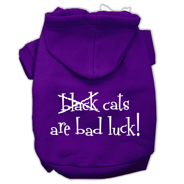 Black Cats Are Bad Luck Screen Print Pet Hoodies - Purple