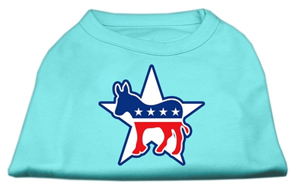 Democrat Screen Print Dog Shirt - Aqua