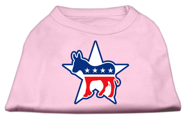 Democrat Screen Print Dog Shirt - Light Pink