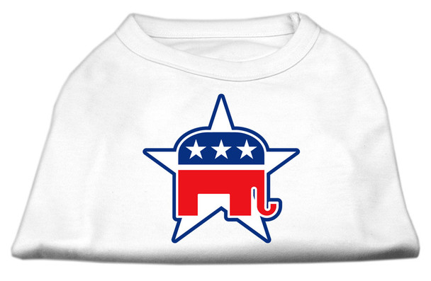 Republican Screen Print Dog Shirt - White