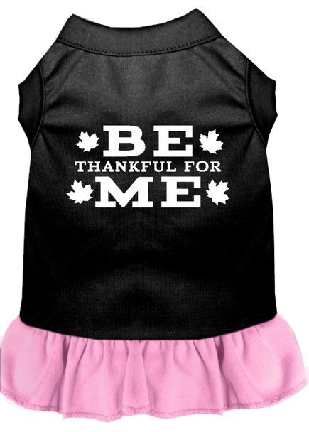 Be Thankful For Me Screen Print Dress - Black With Light Pink