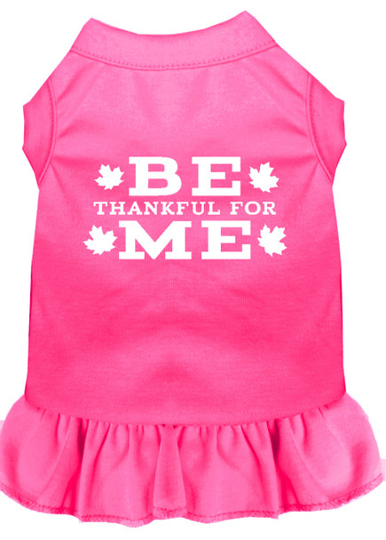 Be Thankful For Me Screen Print Dress - Bright Pink