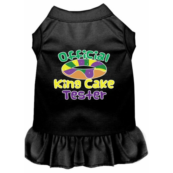 King Cake Taster Screen Print Mardi Gras Dog Dress - Black