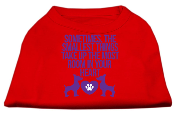 Smallest Things Screen Print Dog Shirt - Red