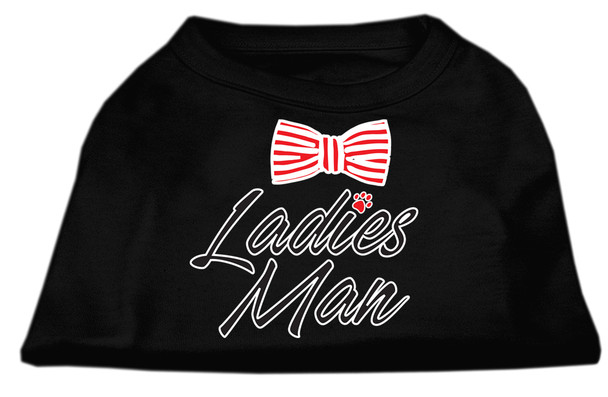 Ladies Man Screen Print Dog Shirt - Black