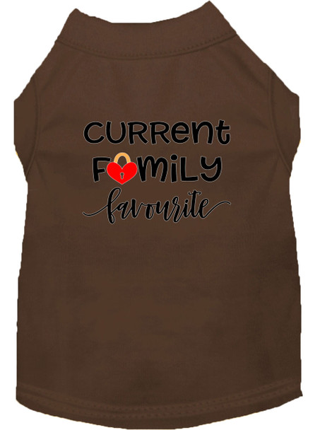 Family Favorite Screen Print Dog Shirt - Brown