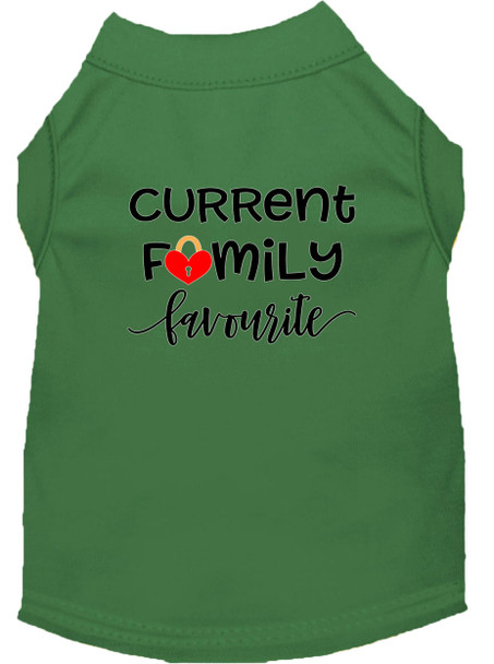 Family Favorite Screen Print Dog Shirt - Green