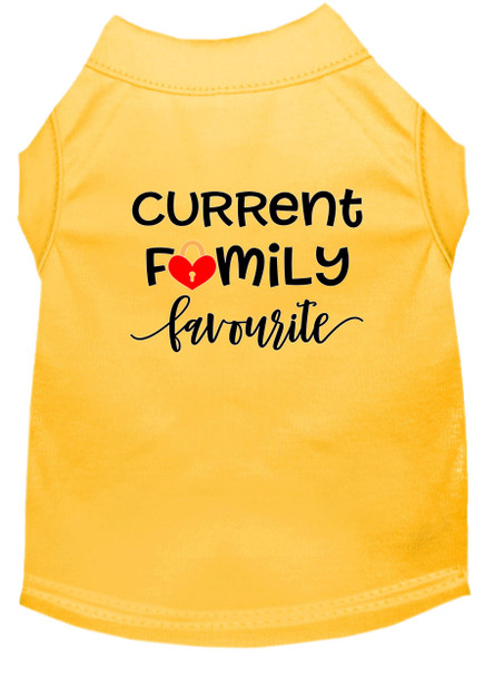 Family Favorite Screen Print Dog Shirt - Yellow