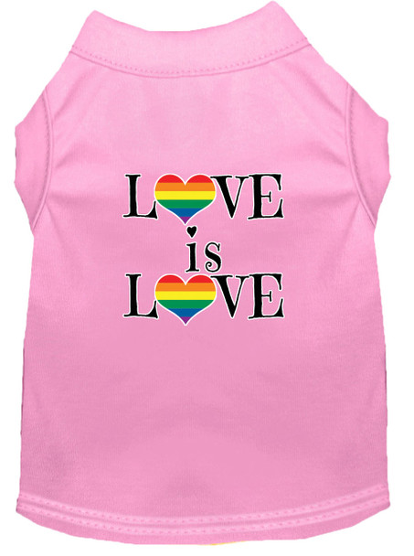 Love Is Love Screen Print Dog Shirt - Light Pink