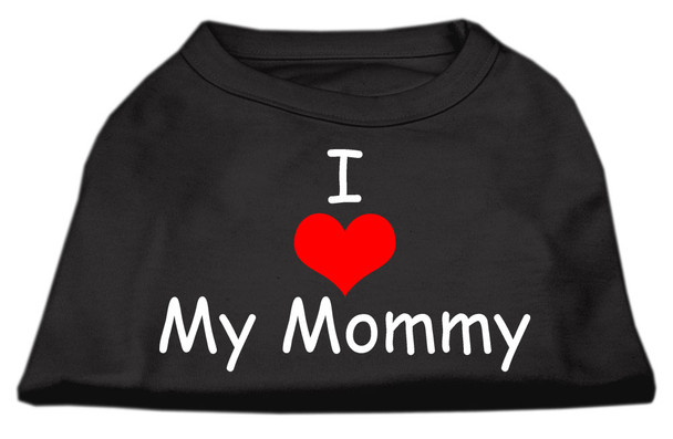 I Love My Mommy Screen Print Dog Shirts - Black