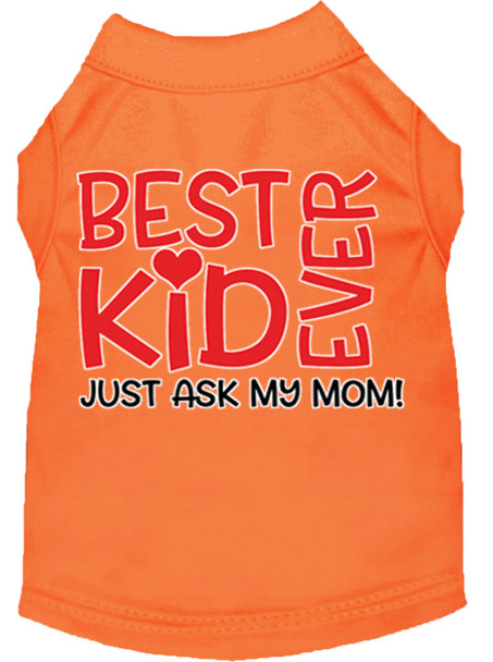 Ask My Parents Screen Print Dog Shirt Orange