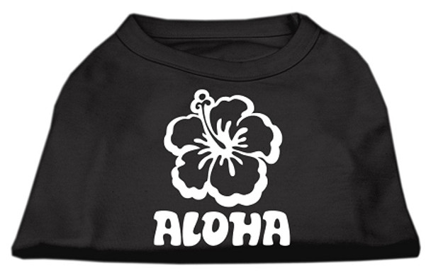 Aloha Flower Screen Print Shirt - Black