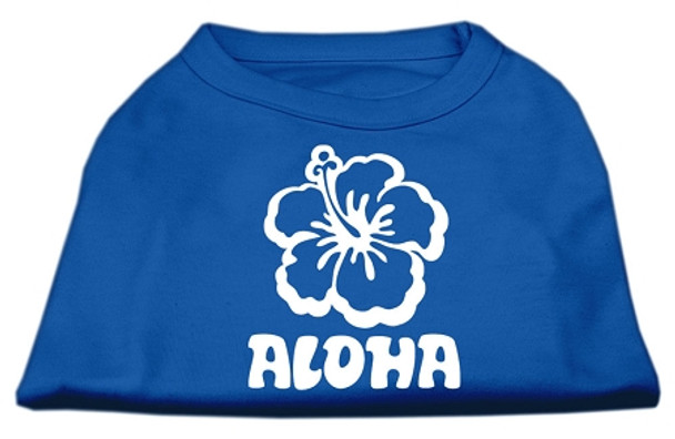 Aloha Flower Screen Print Shirt - Blue