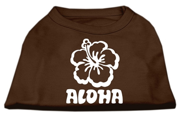 Aloha Flower Screen Print Shirt - Brown