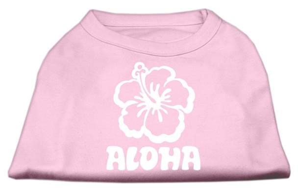 Aloha Flower Screen Print Shirt - Light Pink