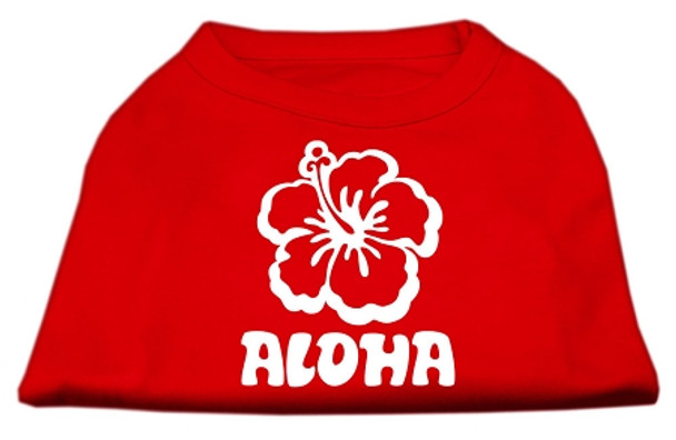 Aloha Flower Screen Print Shirt - Red