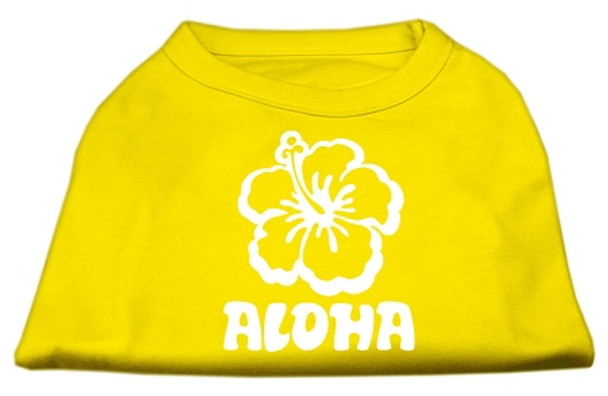 Aloha Flower Screen Print Shirt - Yellow