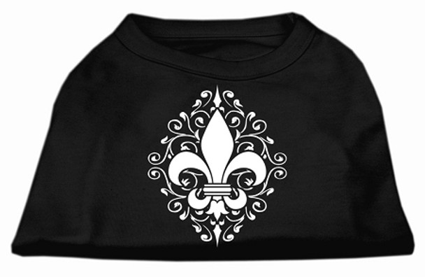 Henna Fleur De Lis Screen Print Shirt - Black