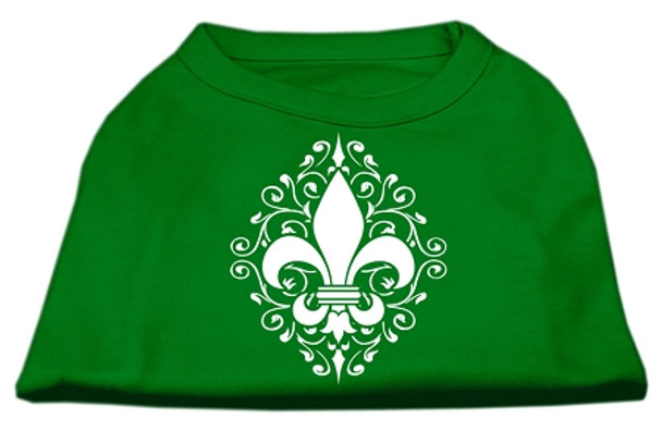 Henna Fleur De Lis Screen Print Shirt - Emerald Green