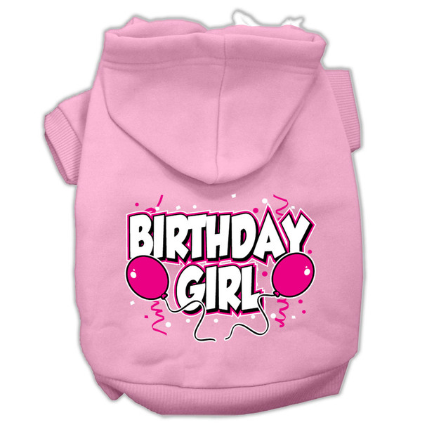 Birthday Girl Screen Print Pet Hoodies - Light Pink