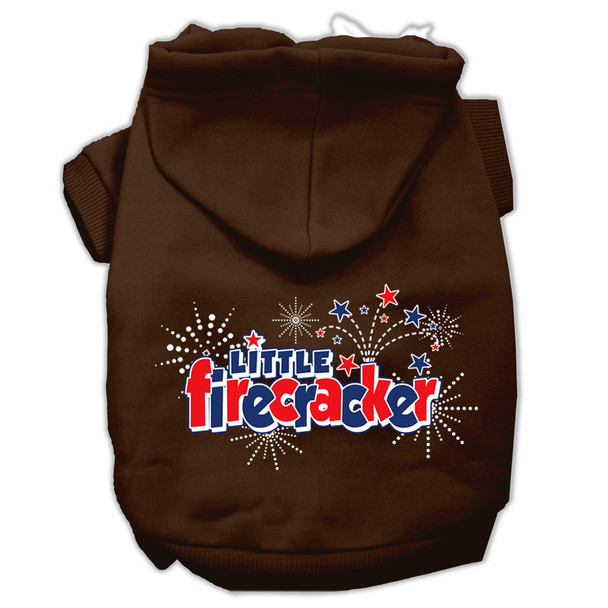 Little Firecracker Screen Print Pet Hoodies - Brown