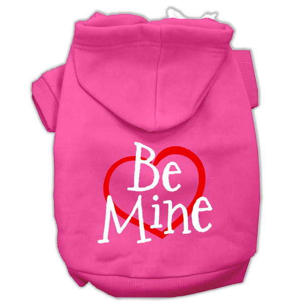 Be Mine Screen Print Pet Hoodies - Bright Pink