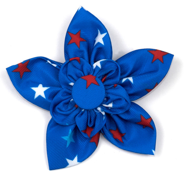Patriotic Stars Pet Dog Collar Flower