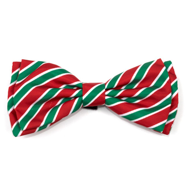 Holiday Stripe Dog Bow Tie