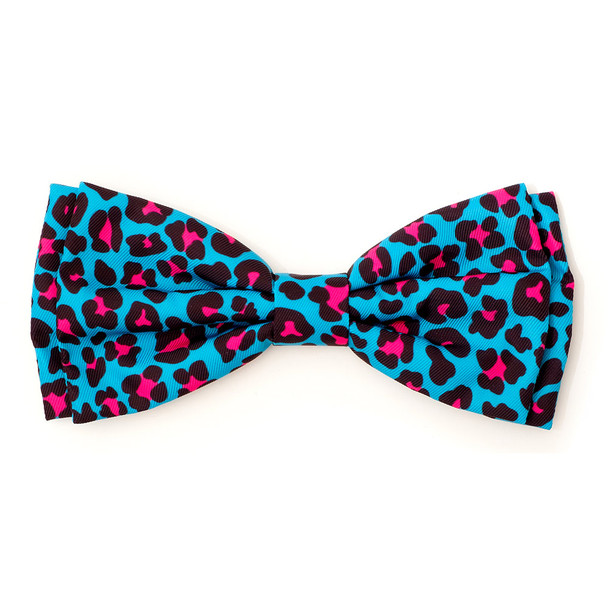 Leopard Teal/Pink Pet Dog Bow Tie