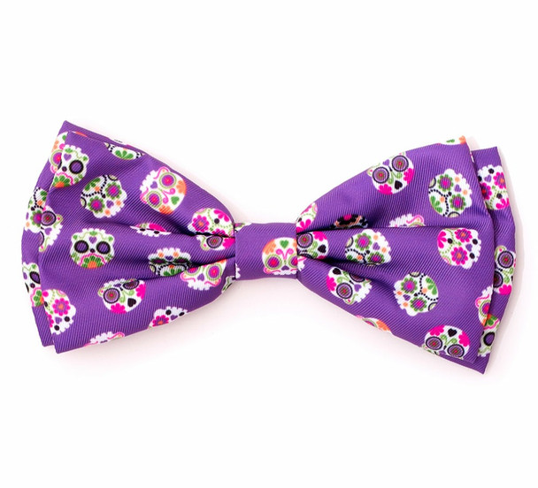 Skeleton Purple Pet Dog Bow Tie