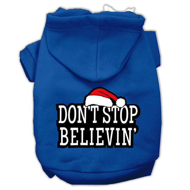 Don't Stop Believin' Screenprint Pet Hoodies - Blue